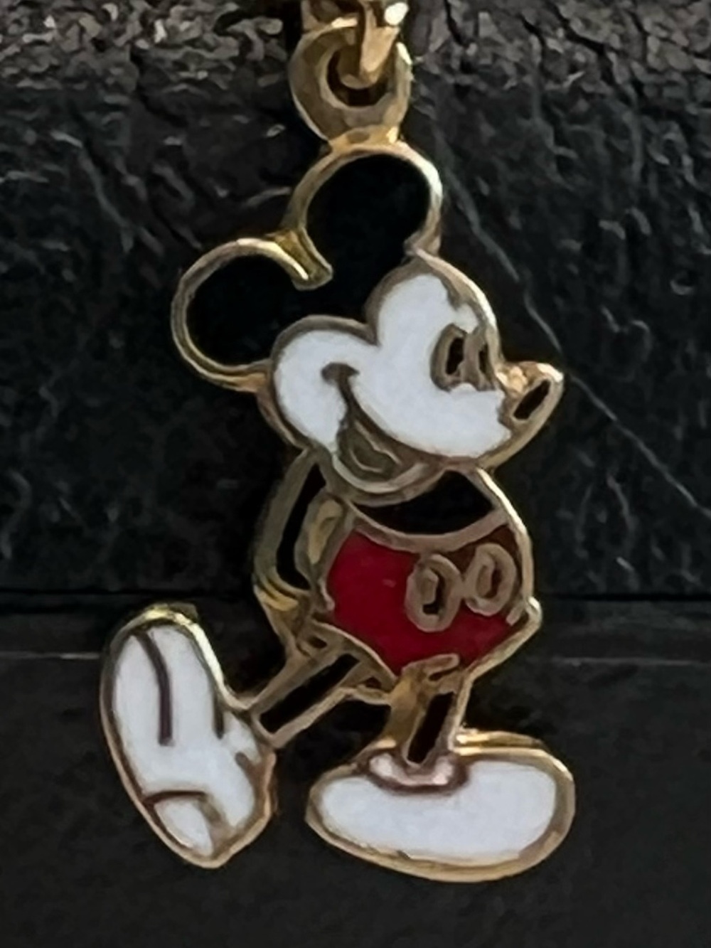 Vintage enamel cloisonné Mickey Mouse pendant
